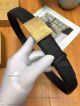 AAA Quality Burberry Black Leather Belt All Gold Plaque Buckle  (3)_th.jpg
